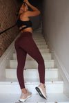 Grounded Leggings  Burgundy | Grounded Collection Ēvolvō by Daniela Suarez Fit 