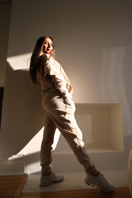 Sweats Set Cappuccino  | Understated Collection Ēvolvō by Daniela Suarez Fit 
